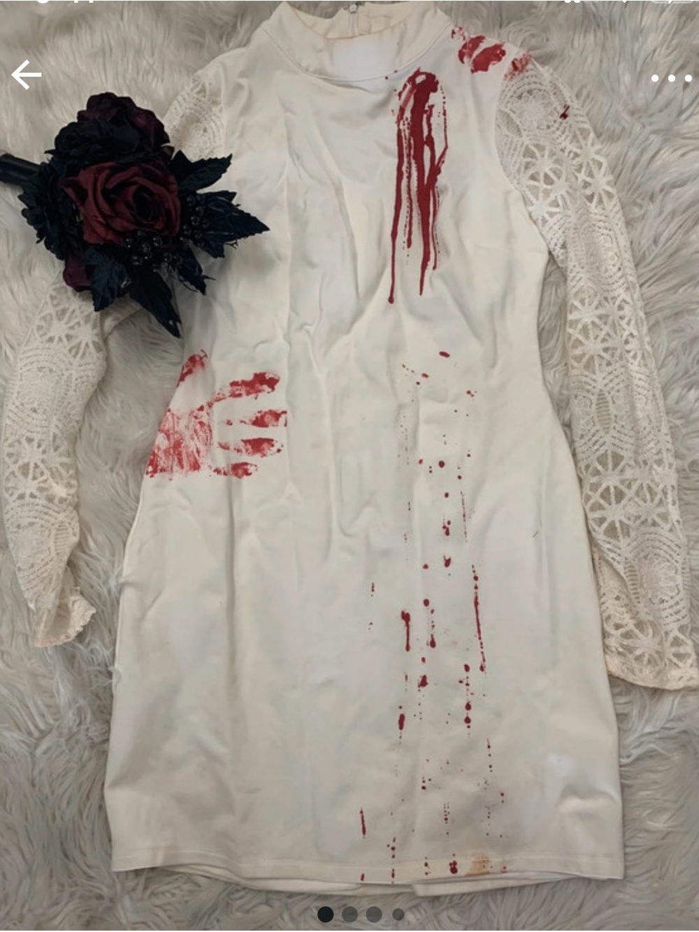 Lulu’s  Bloody Bride Costume with flowers!